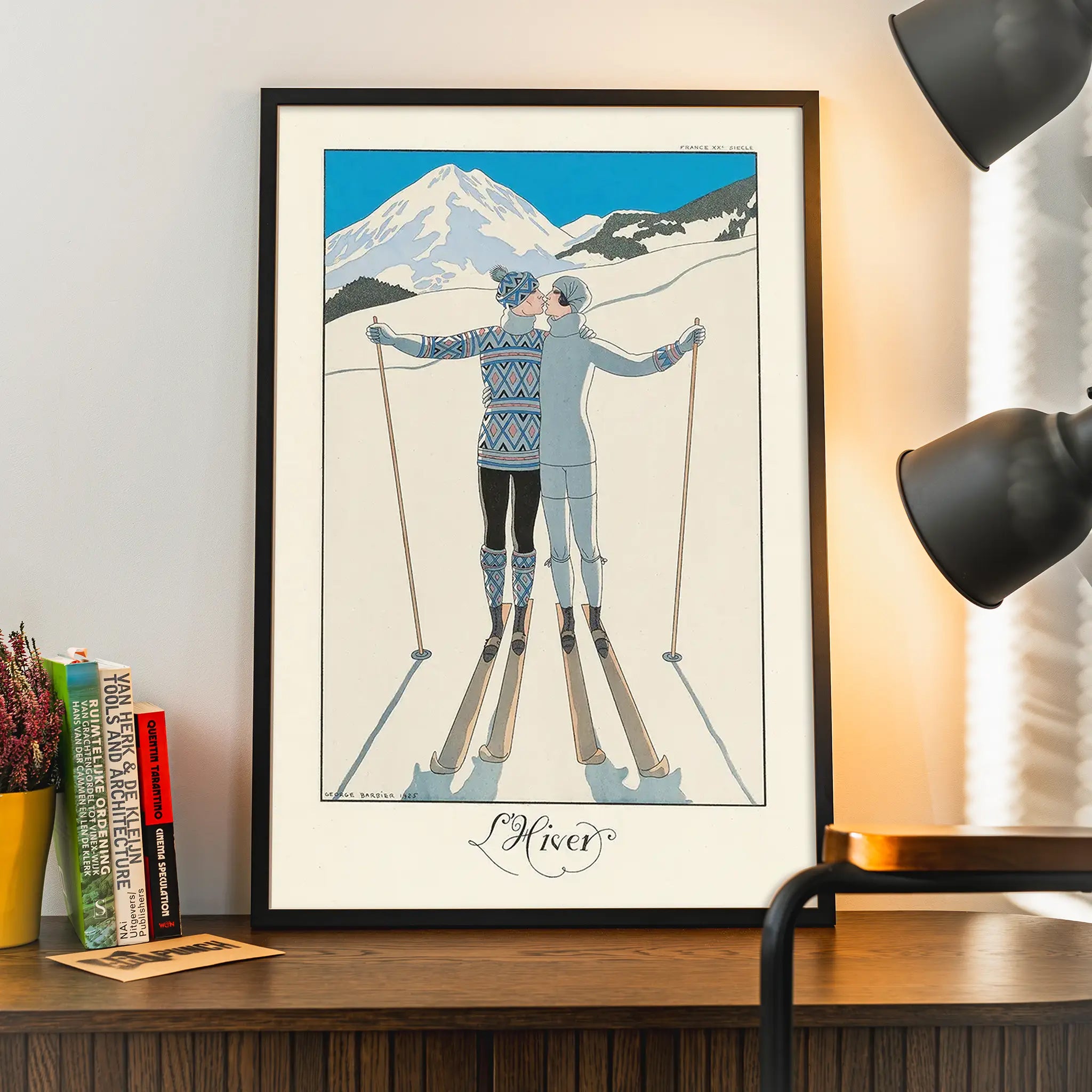 Travel Wank Mountain Cablecar Winter Sport Germany Ski Snow Wall Art Print Mur Encadré Décor 30 x 41 cm