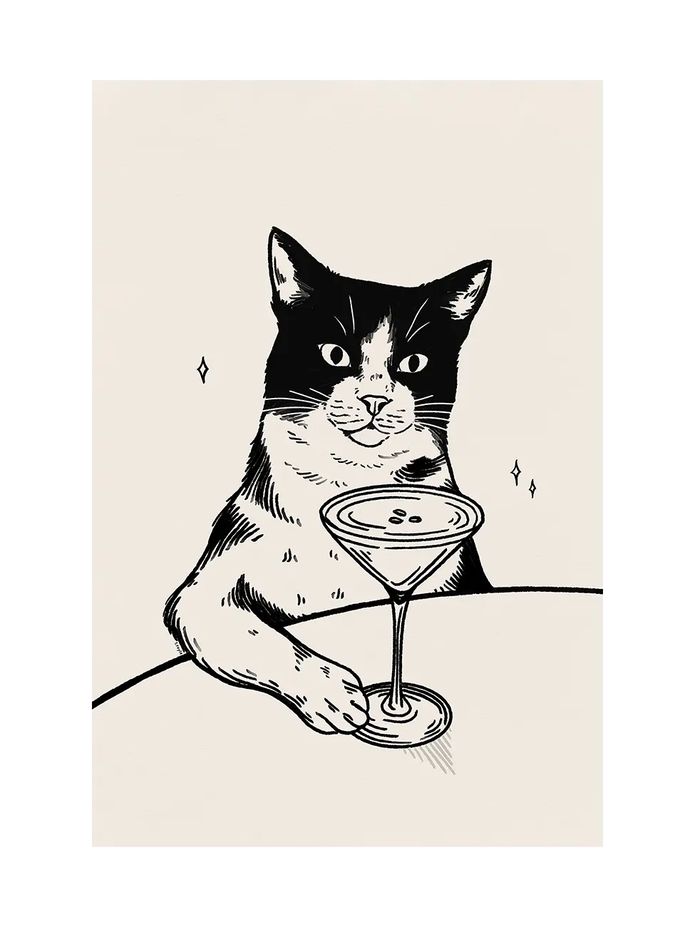 Котка с мартини