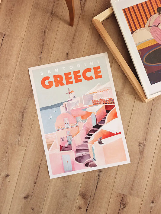 Santorini Travel Poster