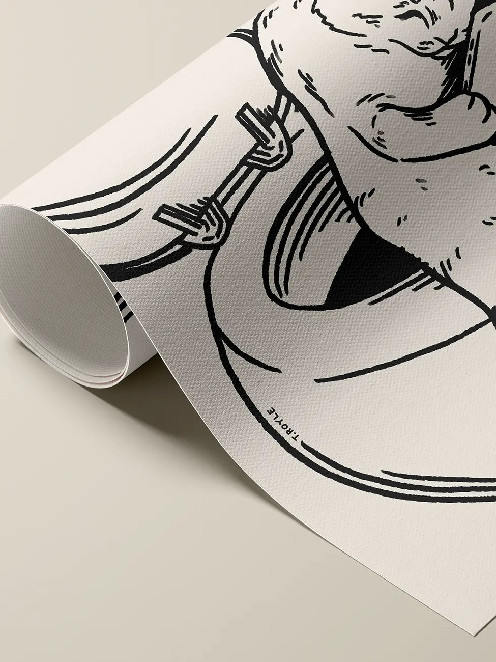 Cat on Toilet in Black