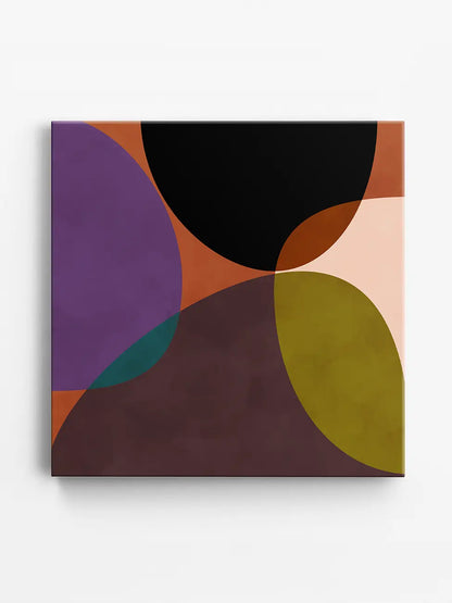 Front view of Terracotta Circles canvas print with abstract overlapping circles in warm earthy colors