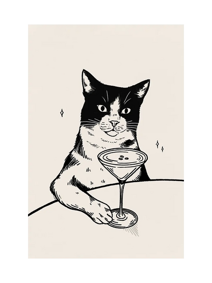 Котка с мартини