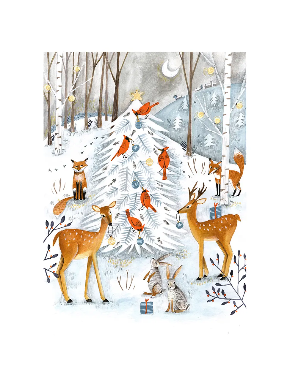 Christmas in the winter animal forest
