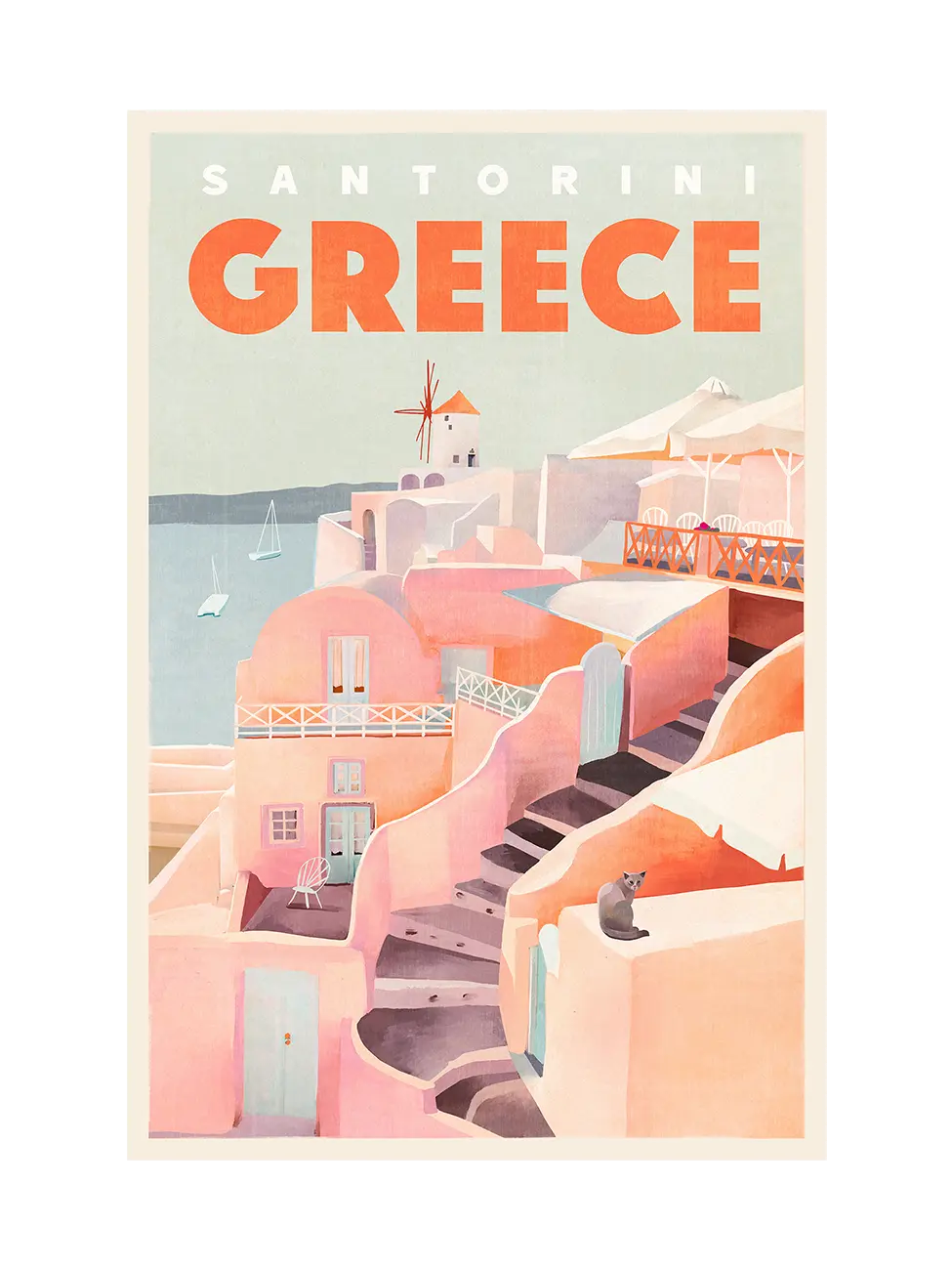 Santorini Travel Poster