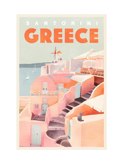 Santorini Travel Poster