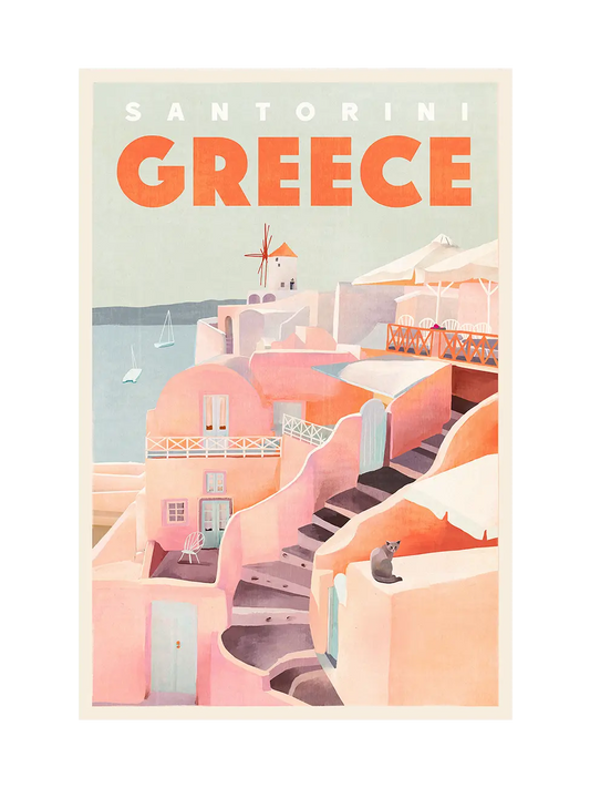 Santorini Travel Poster