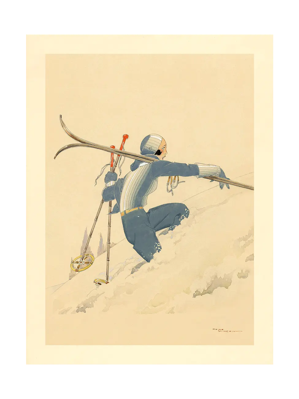 Skieuse à pied dans la neige