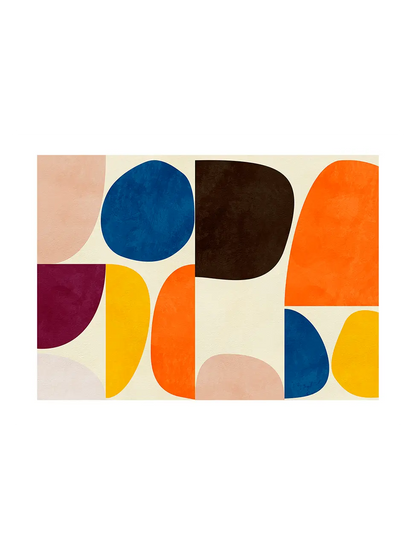 Colorful abstract design on a beige background