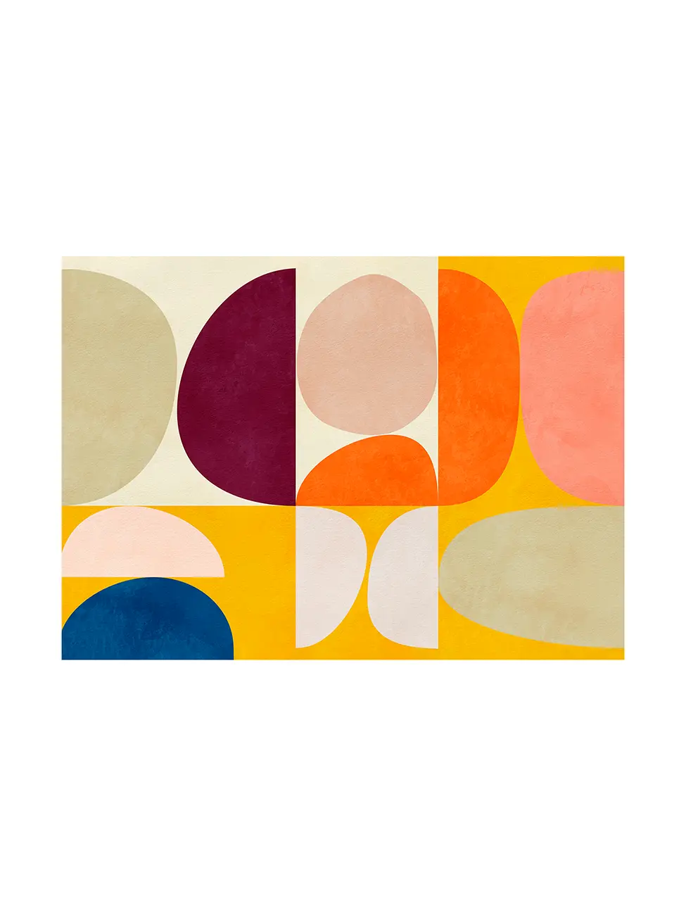 Colorful abstract pattern on a yellow background