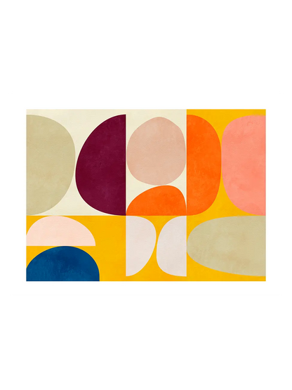 Colorful abstract pattern on a yellow background