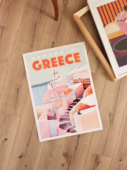 Santorini Travel Poster
