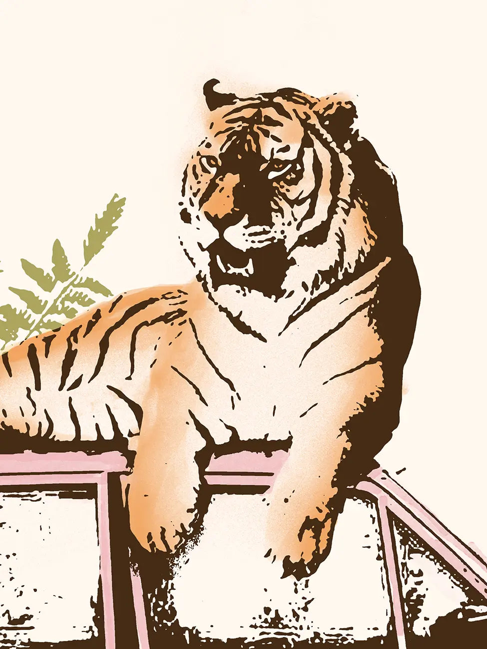 Tiger On Pink Car